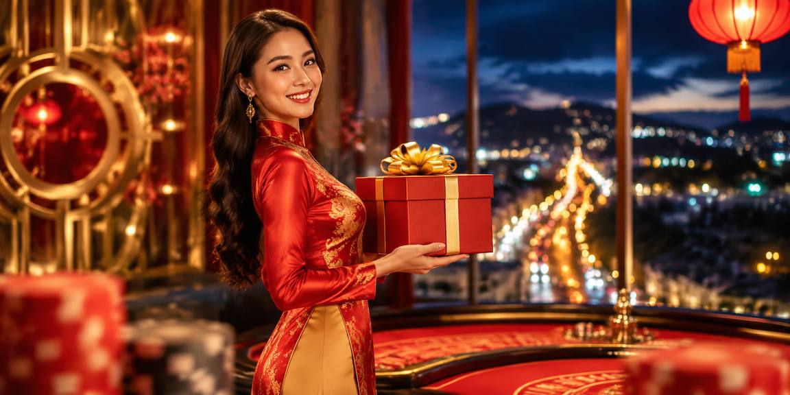 Trò chơi roulette với người mặc áo dài truyền thống Việt Nam